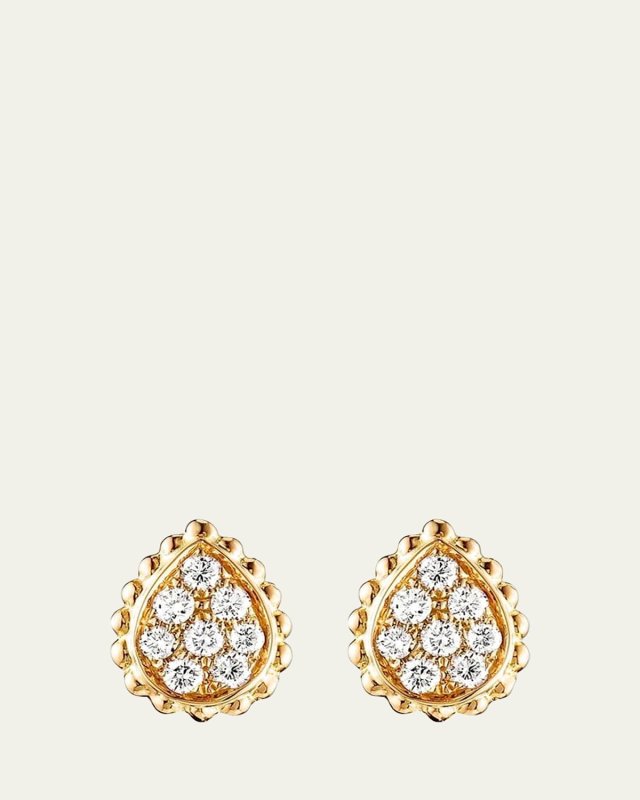 Serpent Boheme Extra Small Diamond Stud Earrings in Yellow Gold